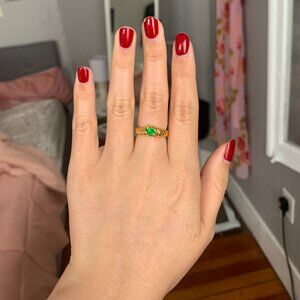 Vintage Gold-Plated Croissant Ring